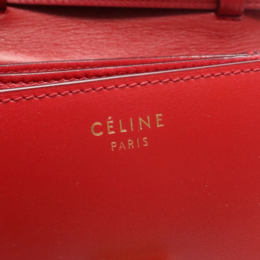 CELINE Classic Box 小號肩斜背包,紅色皮革,二手女款-3