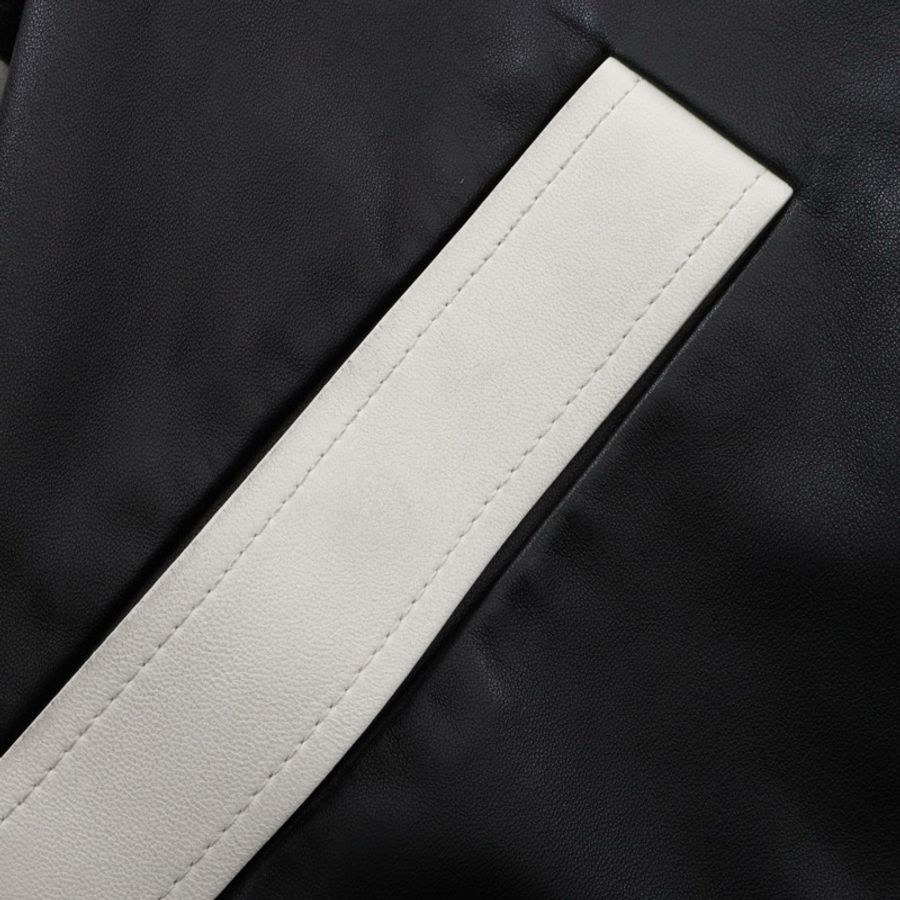 紀梵希 (GIVENCHY) 星形貼片 Stajan Blouson #46 BM00066003 皮革羊毛尼龍 黑色 二手-6
