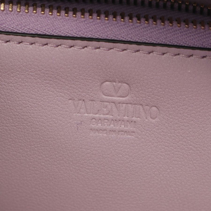 Valentino Garavani V Logo Walk 小號肩斜背包，紫色皮革-3