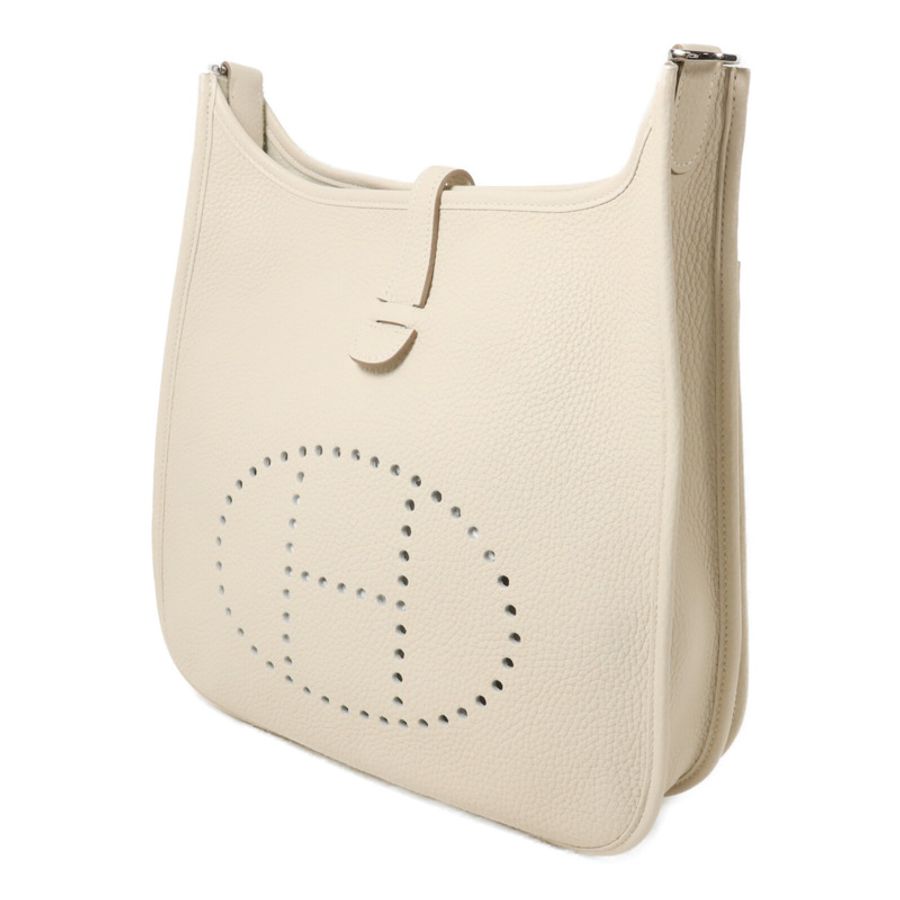 HERMES Clemence皮革Evelyne PM 肩背袋Craie-2