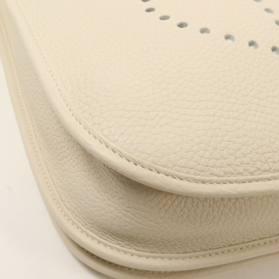 HERMES Clemence皮革Evelyne PM 肩背袋Craie-11