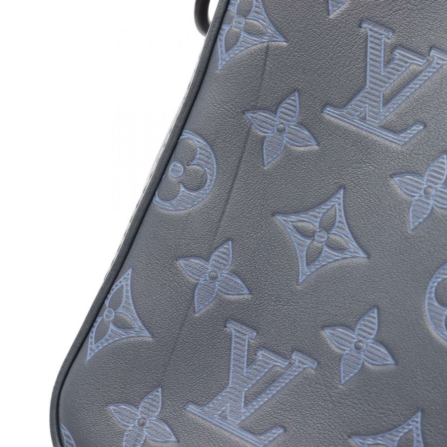 路易威登 Duo Messenger 單肩包 M45730 Monogram Shadow 皮革 二手 LV-10