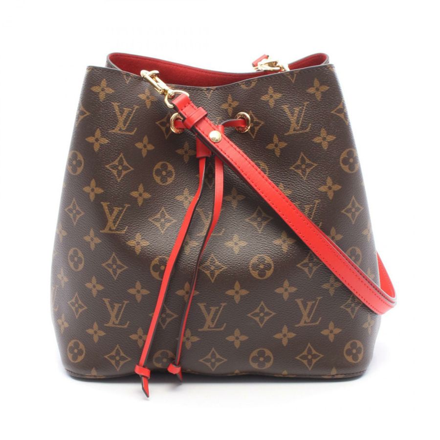 路易威登 Neonoe 肩背包 M44021 Monogram 帆布 Coquelicot 皮革 二手-0