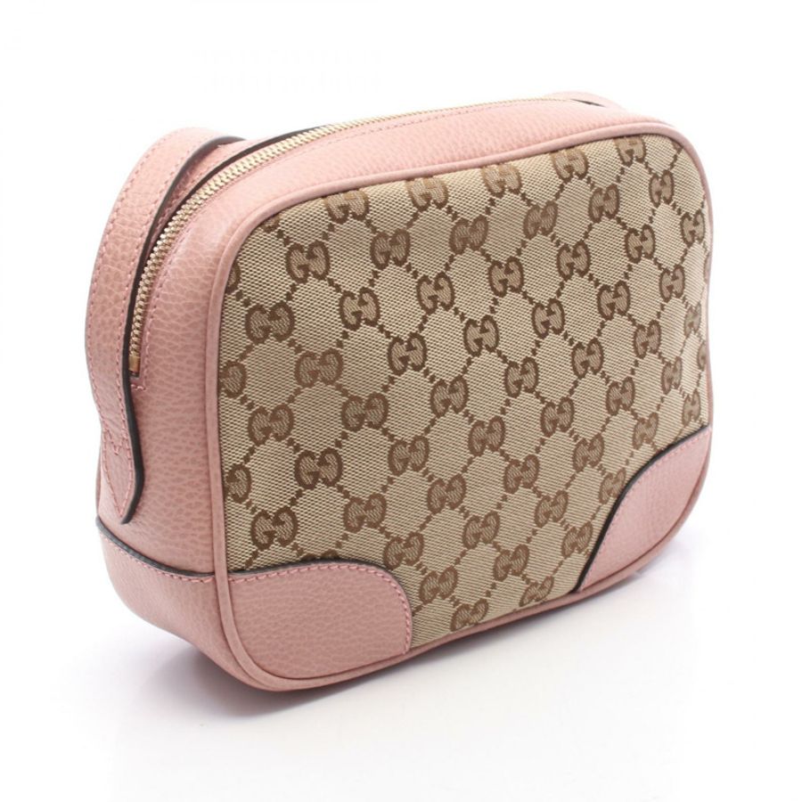 GUCCI Bree GG帆布單肩斜背包 449413 帆布皮革 米色 二手-1