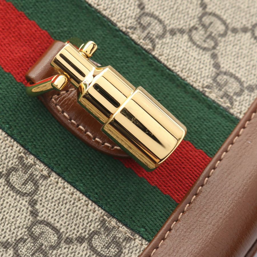 GUCCI 新款 Jackie GG Supreme 單肩手提包 636706 帆布皮革 米色 二手-7