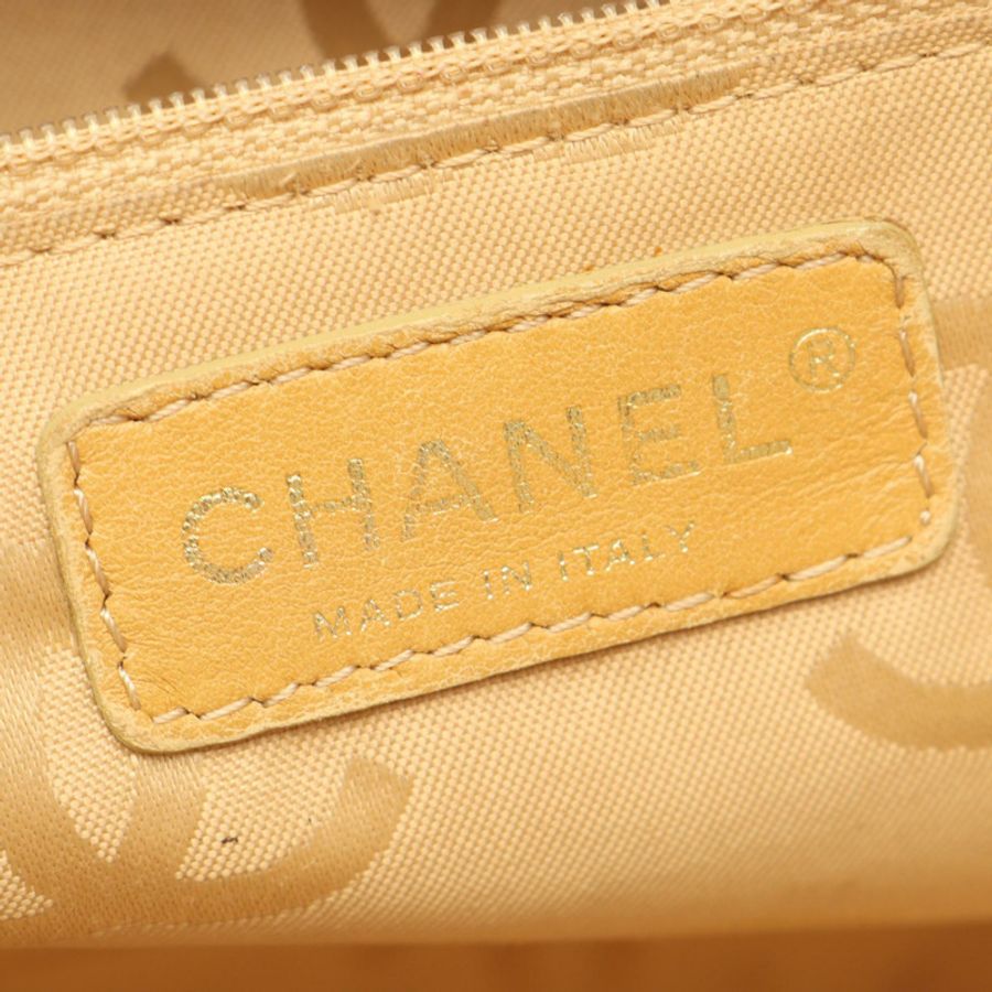 香奈兒 (CHANEL) 野性縫線托特包,米色皮革,金色五金,二手,女士,Coco CC-3