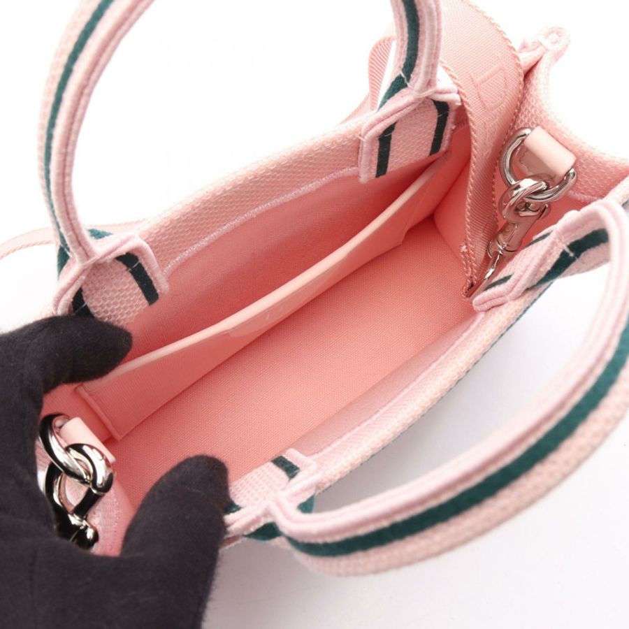 Christian Dior BOOK TOTE 小號肩斜背包 帆布粉紅-2