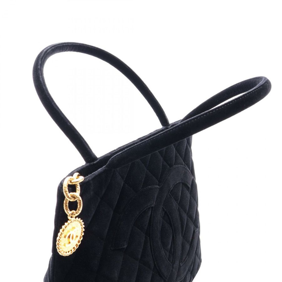 香奈兒 (CHANEL) Medallion Tote 單肩手提包 A01804 黑色織品 GHW 二手 女士 CC-14