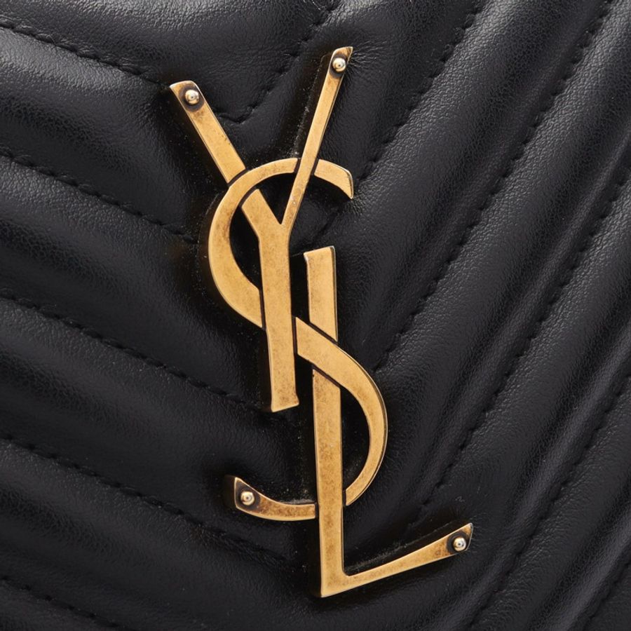 SAINT LAURENT PARIS LOU Monogram 單肩斜背包 574494 皮革 Bk 二手-4