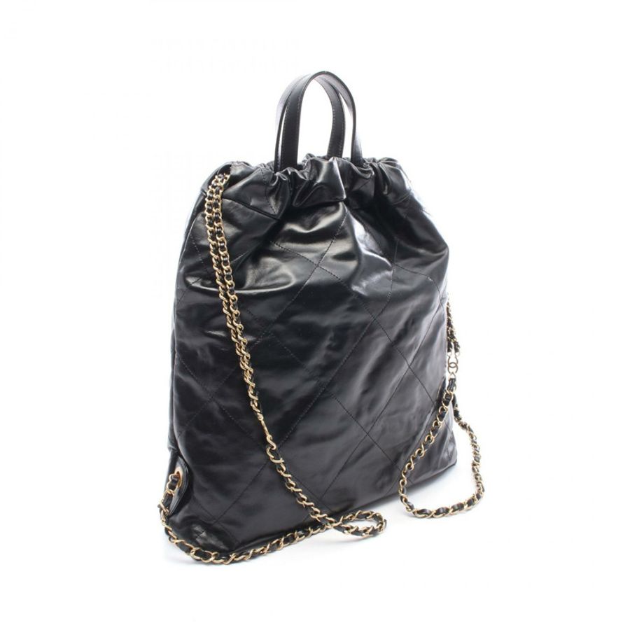 香奈兒 (CHANEL) Chanel 22 大號雙肩包 AS3313 黑色皮革 GHW 二手 女士 CC-1