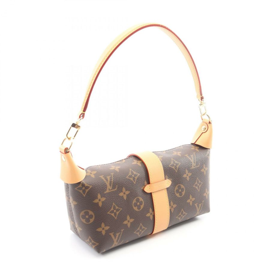 路易威登 Pochette Mia 單肩手提包 M26191 Monogram 皮革 棕色 二手-1