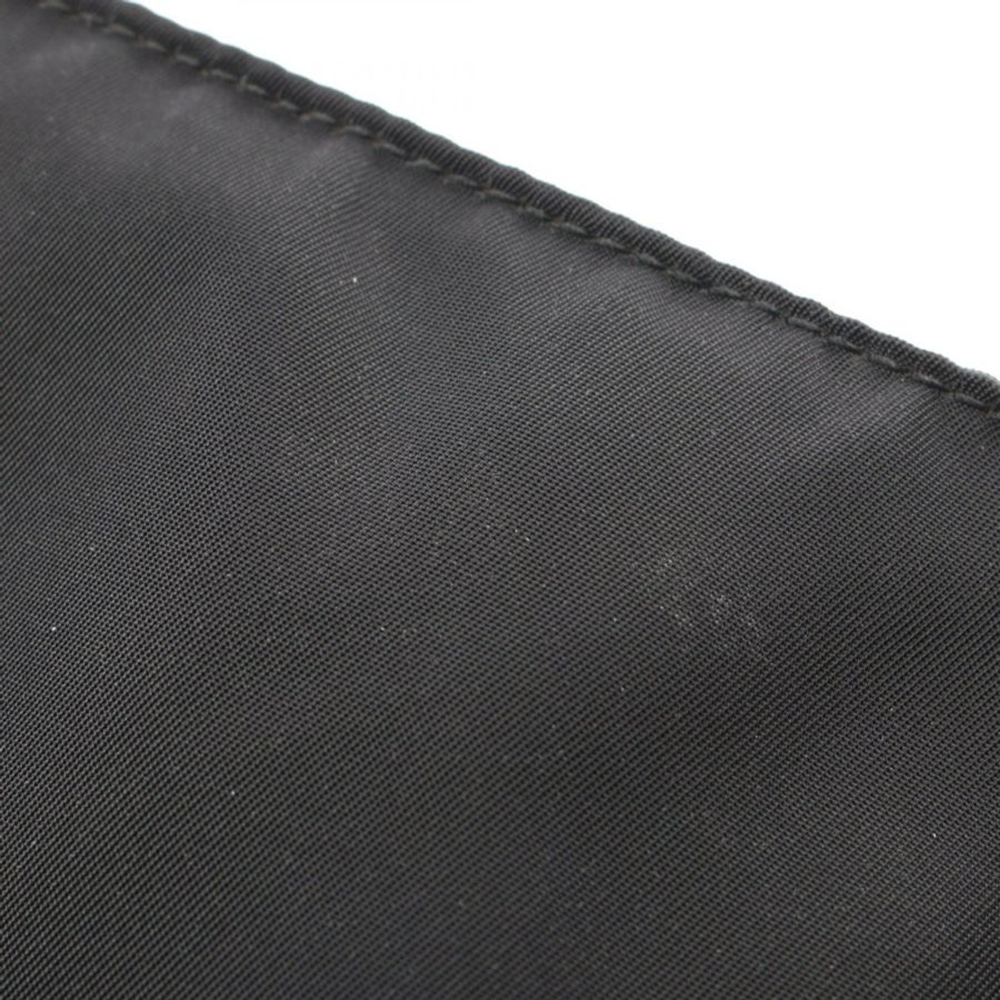 PRADA 三角形 logo 腰帶斜背包 尼龍 Saffiano 皮革 黑色 二手-6