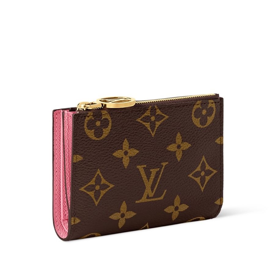 ［全配］Louis Vuitton（LV）Lisa短夾 帆布老花粉色內裏 皮夾-0