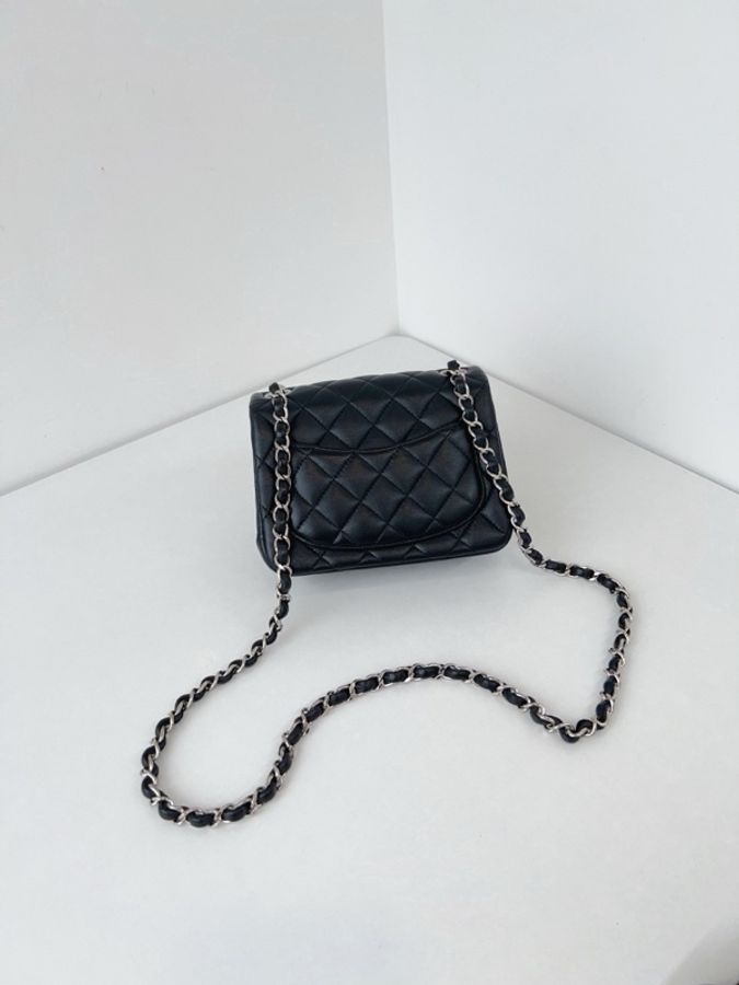 💎Chanel香奈兒|黑銀CF方胖子鏈條包|98新26開-2