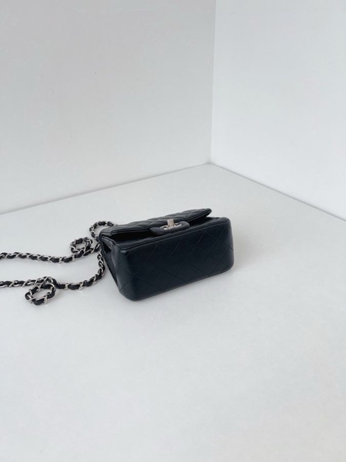 💎Chanel香奈兒|黑銀CF方胖子鏈條包|98新26開-5