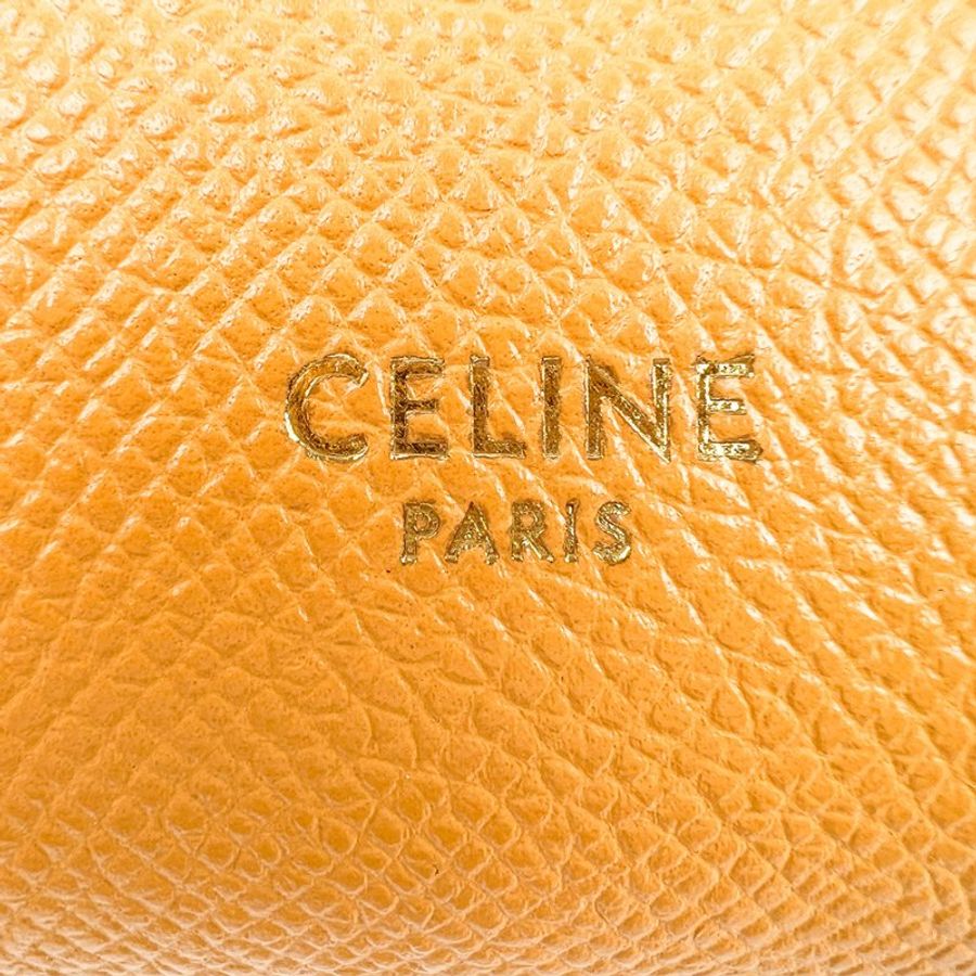 🖤 鑒定師的收藏 🖤 CELINE 賽琳 粒紋牛皮 鯰魚包 淺橘色 手提・肩背 兩用包 CELINE Nano Belt Bag in Grain Calfskin - Light Orange-4