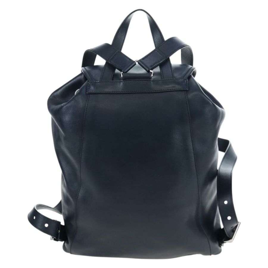 【日本直送】PRADA 背包 皮革 海軍藍 銀色 正品 191791V-1