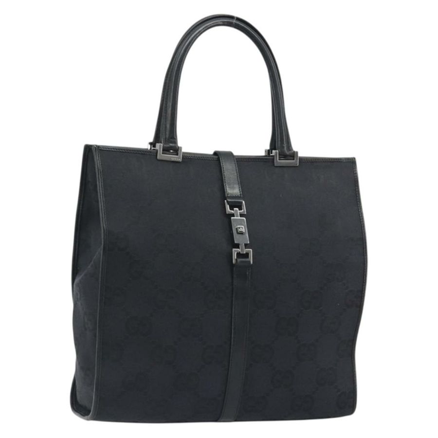 【日本直送】GUCCI GG帆布托特包 黑色 銀色 002 1064 3444 Auth am12094V-0