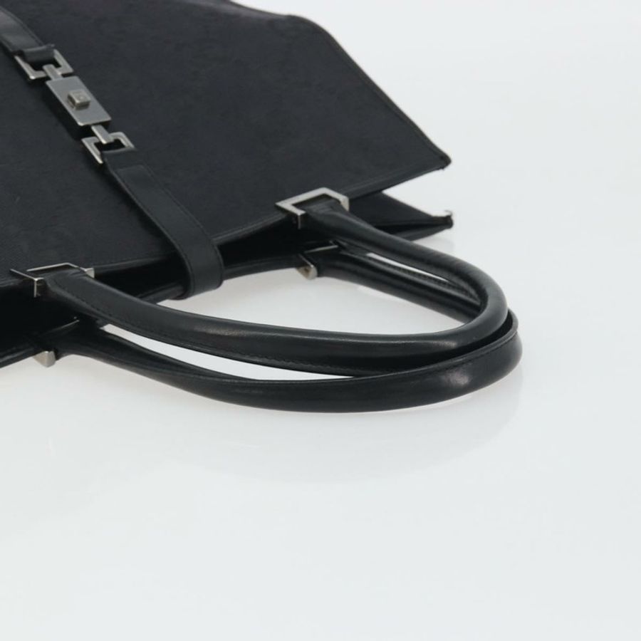 【日本直送】GUCCI GG帆布托特包 黑色 銀色 002 1064 3444 Auth am12094V-6