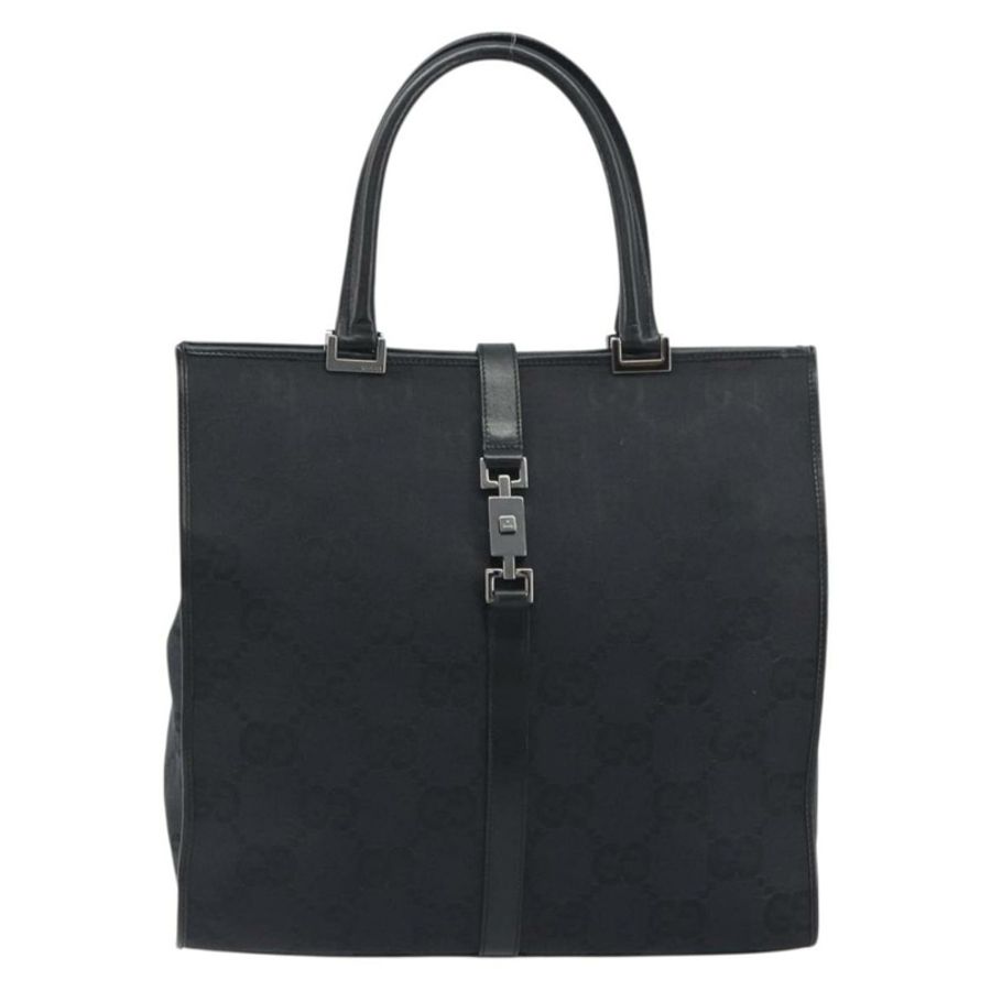 【日本直送】GUCCI GG帆布托特包 黑色 銀色 002 1064 3444 Auth am12094V-12