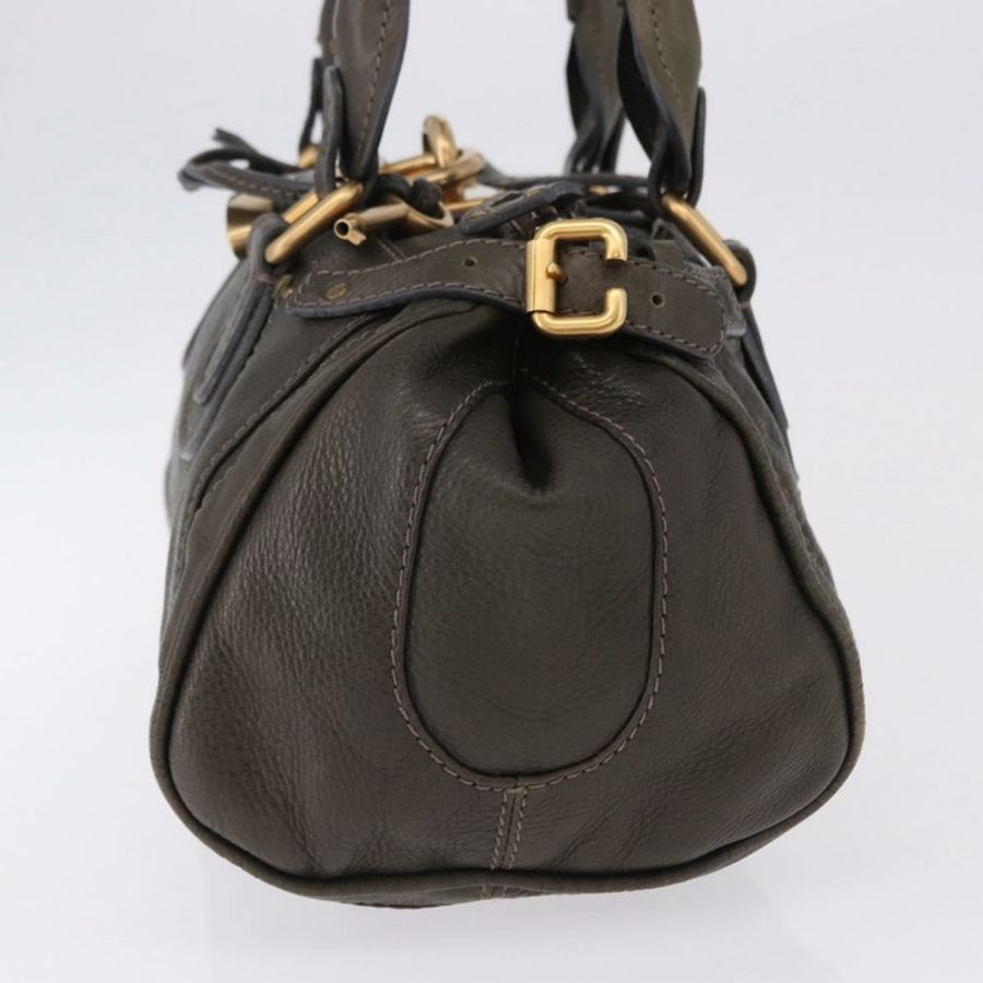 【日本直送】Chloe Paddington 手提包，皮革材質，卡其色，銀色/金色，正品 am12204V-2