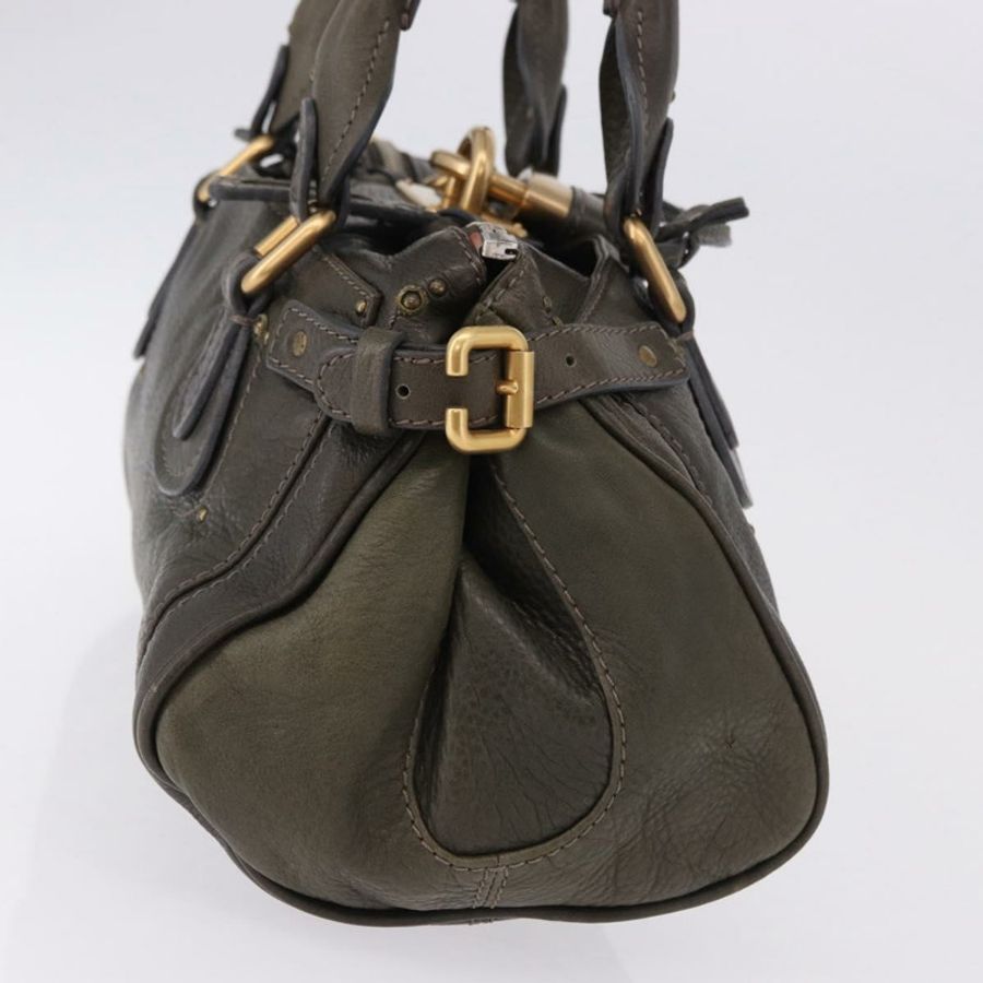 【日本直送】Chloe Paddington 手提包，皮革材質，卡其色，銀色/金色，正品 am12204V-3