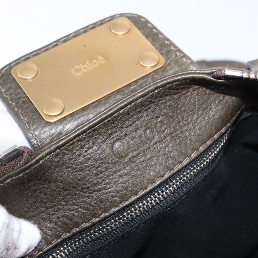 【日本直送】Chloe Paddington 手提包，皮革材質，卡其色，銀色/金色，正品 am12204V-20
