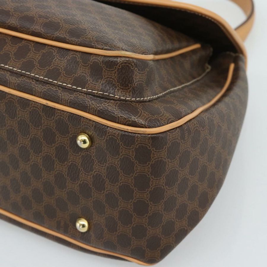 【日本直送】CELINE Macadam帆布手提包 PVC皮革 棕色金色 正品 am12166V-13