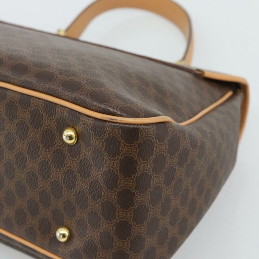 【日本直送】CELINE Macadam帆布手提包 PVC皮革 棕色金色 正品 am12166V-15