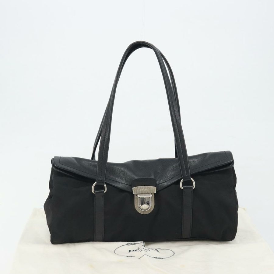 【日本直送】PRADA 單肩包 尼龍 黑色 銀色 正品 193108V-11