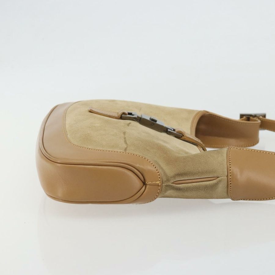 【日本直送】GUCCI Jackie 肩背包 麂皮 米色 銀色 001 3735 正品 193141A-2