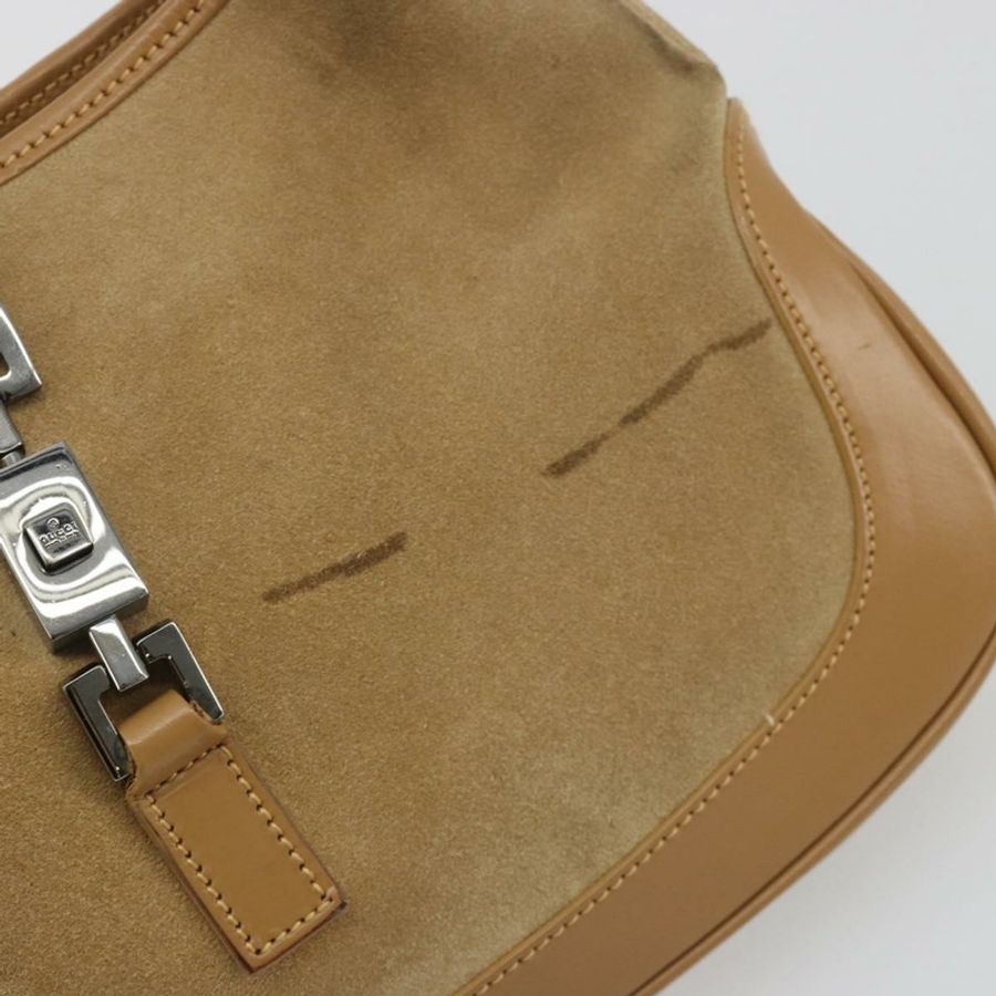 【日本直送】GUCCI Jackie 肩背包 麂皮 米色 銀色 001 3735 正品 193141A-9