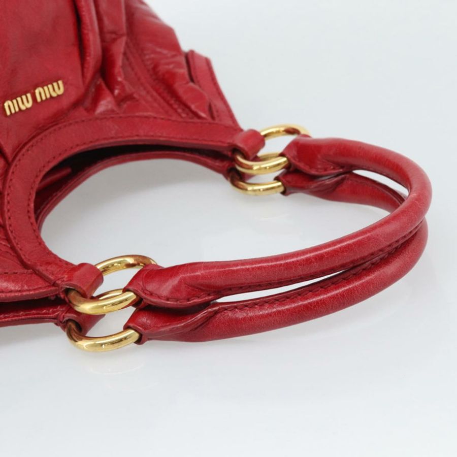 【日本直送】Miu Miu 皮革雙肩包 紅色金色 正品 195287M-6