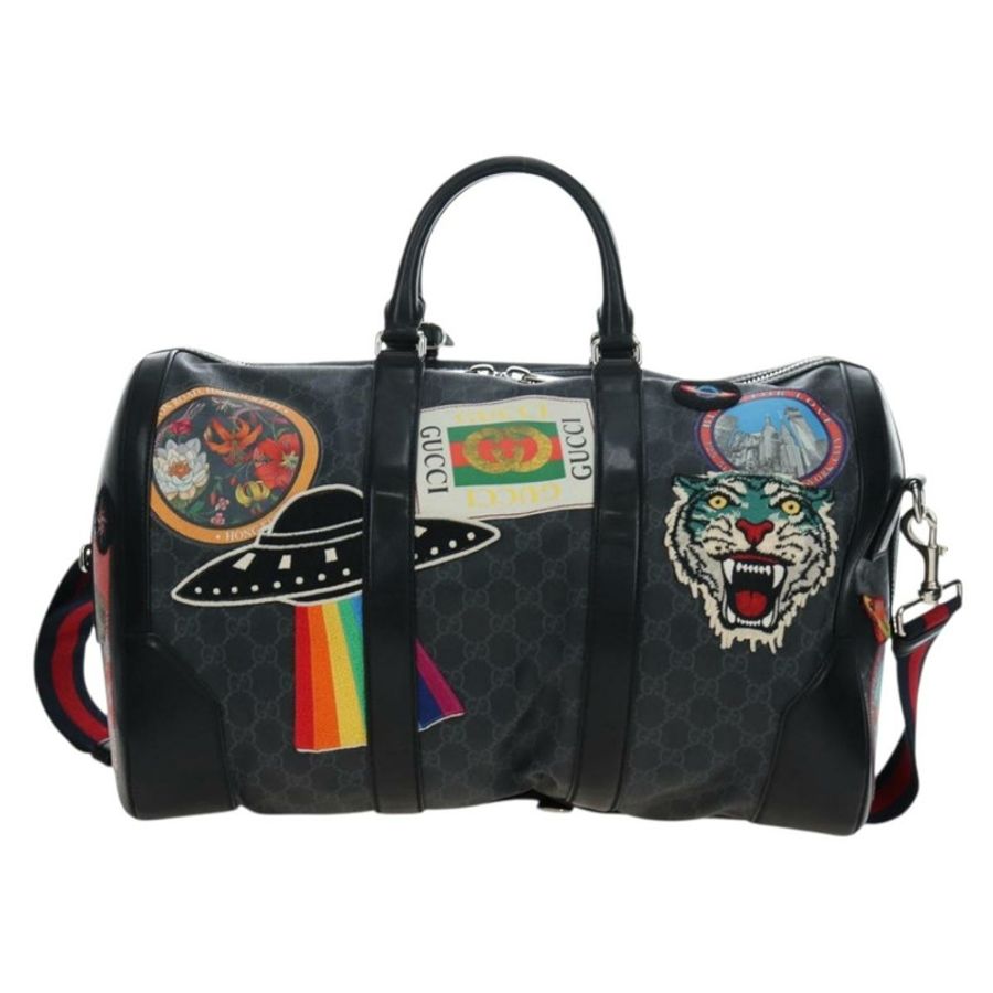 【日本直送】GUCCI GG Supreme 波士頓包 PVC 兩用 黑銀 474131 正品 194667M-2
