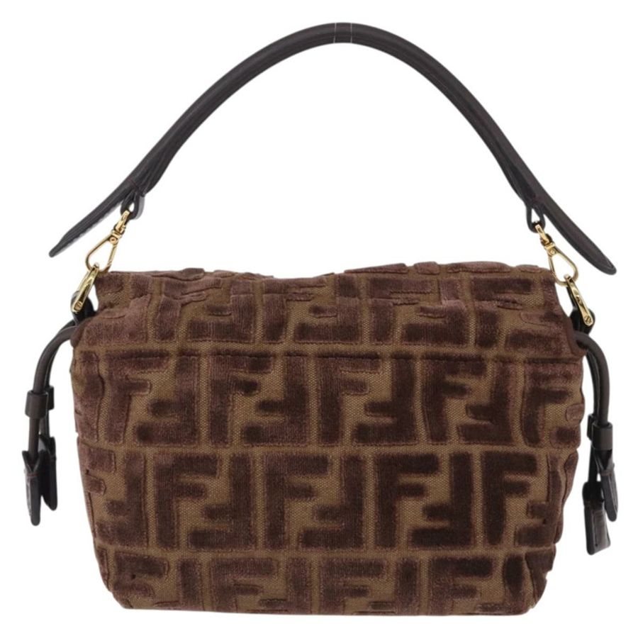 【日本直送】FENDI Zucca帆布Mamma Baguette單肩包 棕色金色 正品 195343M-1