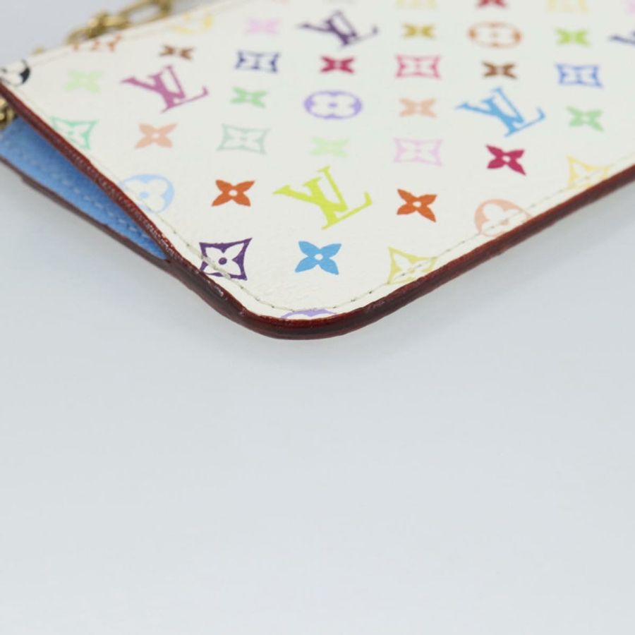 【日本直送】路易威登 Monogram Multicolor Pochette Cles NM 白色 M93733 LV Auth 195617V-13