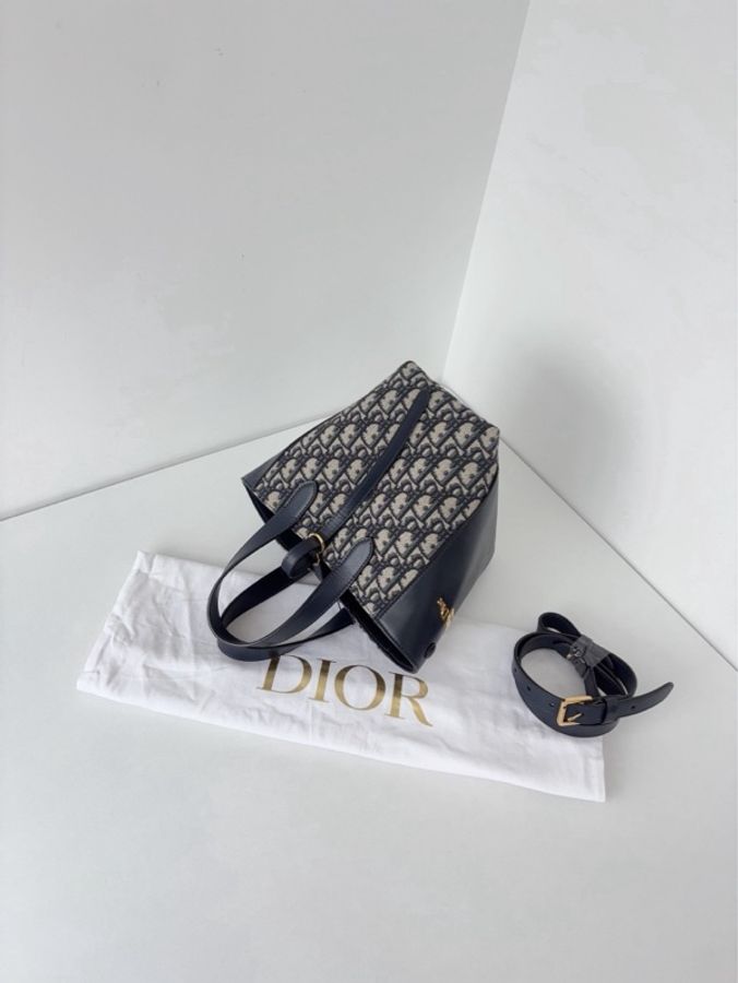 ✨Dior迪奧｜新款signature老花菜籃子水桶包｜99新2025編碼-7