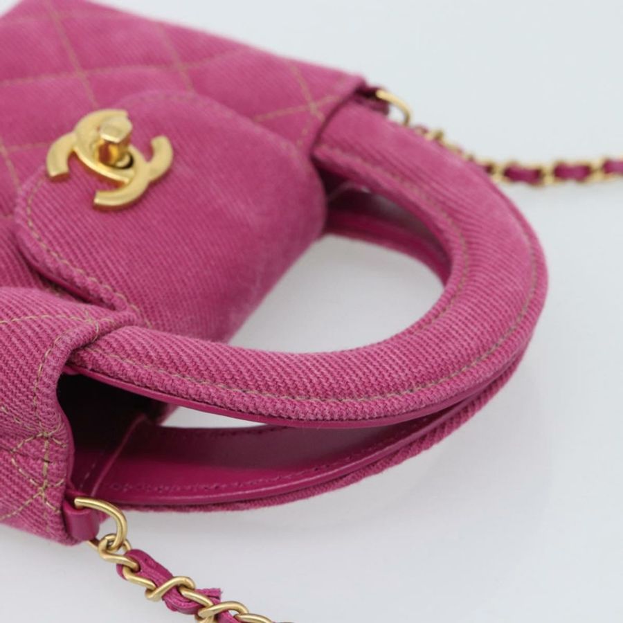 【日本直送】香奈兒 (CHANEL) Matelasse Chain Shoulder Pouch Canvas 2way Pink Gold CC Auth 195334V-6