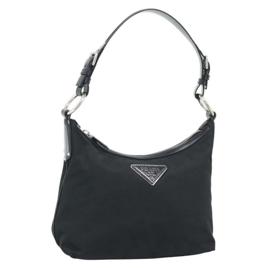 【日本直送】PRADA 尼龍黑色銀色單肩包 正品 196016A-0