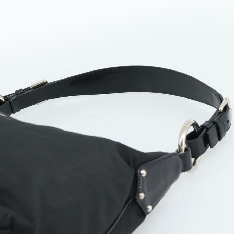【日本直送】PRADA 尼龍黑色銀色單肩包 正品 196016A-7