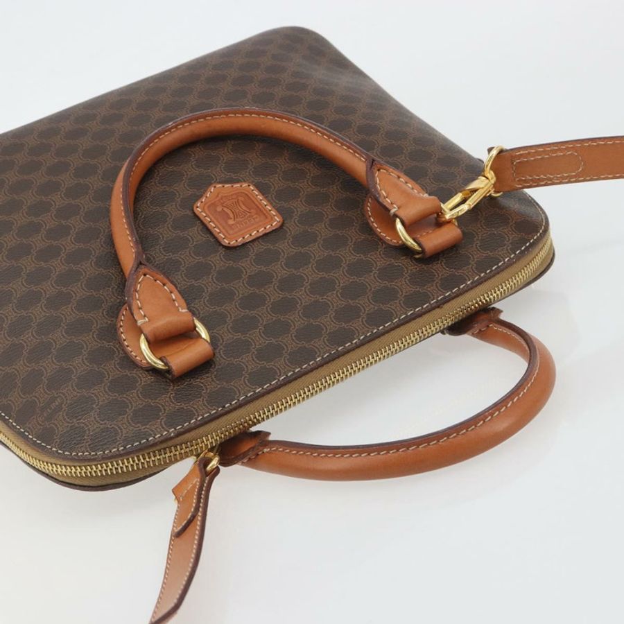 【日本直送】CELINE Macadam 手提包 PVC 皮革 兩用棕色金色 Auth 194929V-5