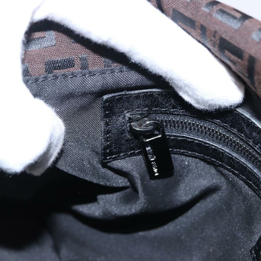 【日本直送】FENDI Zucchino 帆布 Mamma Baguette 單肩包 棕色 銀色 正品 195389V-18