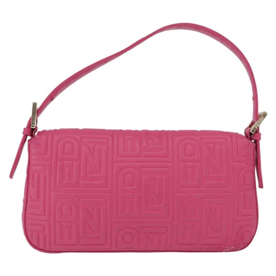 【日本直送】FENDI Mamma Baguette 肩背包 皮革 粉紅色 金色 正品 196359M-2