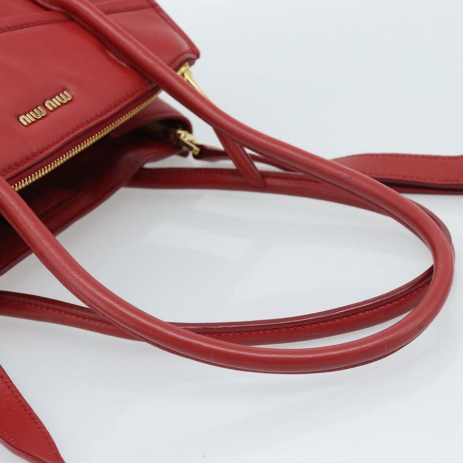 【日本直送】Miu Miu 皮革雙肩包 紅色金色 正品 ka5333V-6