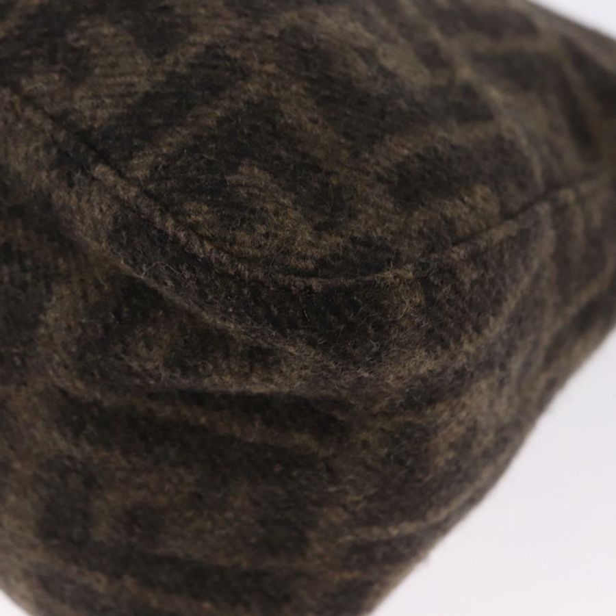 【日本直送】FENDI Zucca Mamma Baguette 單肩包 羊毛 棕色 銀色 正品 BA14700SAV-17