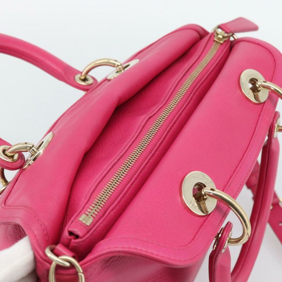 【日本直送】Christian Dior Diorissimo 手提包 皮革 2way 粉金配色 正品 bs36402V-6