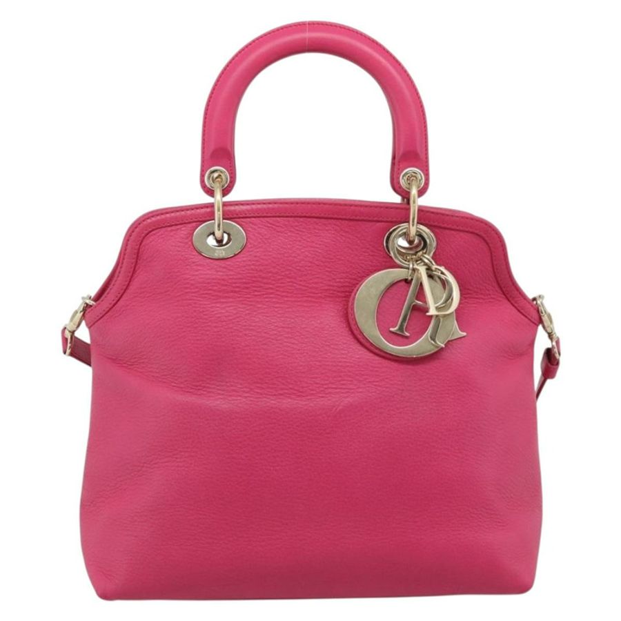 【日本直送】Christian Dior Diorissimo 手提包 皮革 2way 粉金配色 正品 bs36402V-12