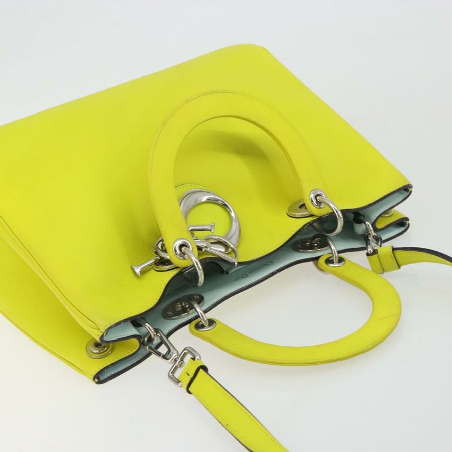 【日本直送】Christian Dior Diorissimo 手提包 皮革 2way 黃銀 正品 gh2276A-5