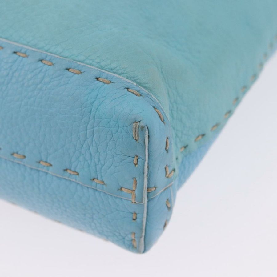 【日本直送】FENDI Celeria 單肩包 皮革 淺藍色 銀色 正品 ka5643A-12