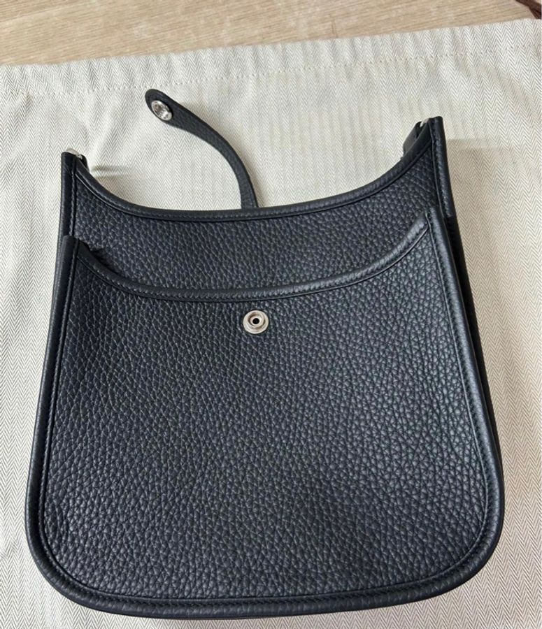 HERMES Evelyne 23黑銀TC /K刻 歐洲購入-2